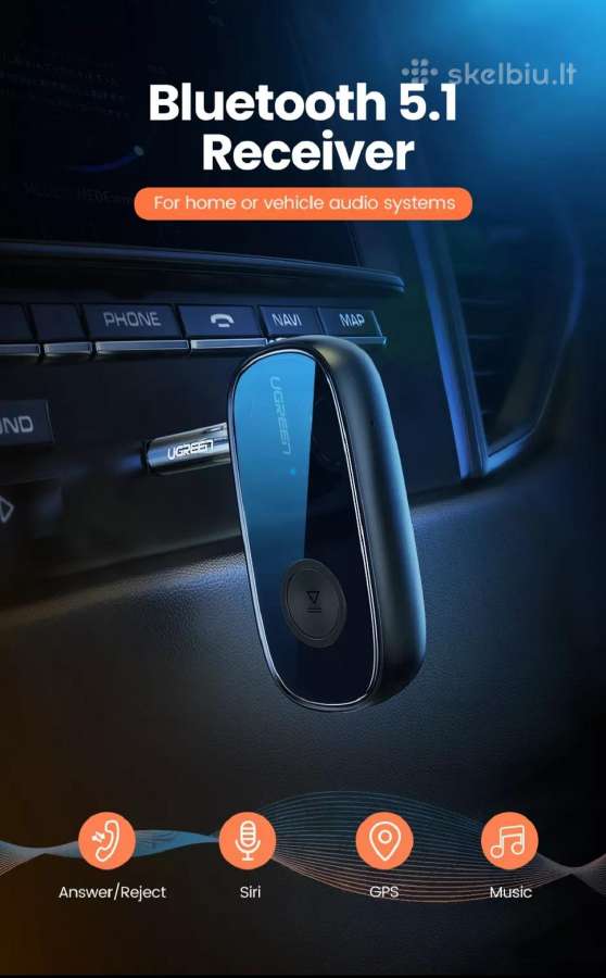 Aukštos kokybės Bluetooth 5.1 adapteris į Aux