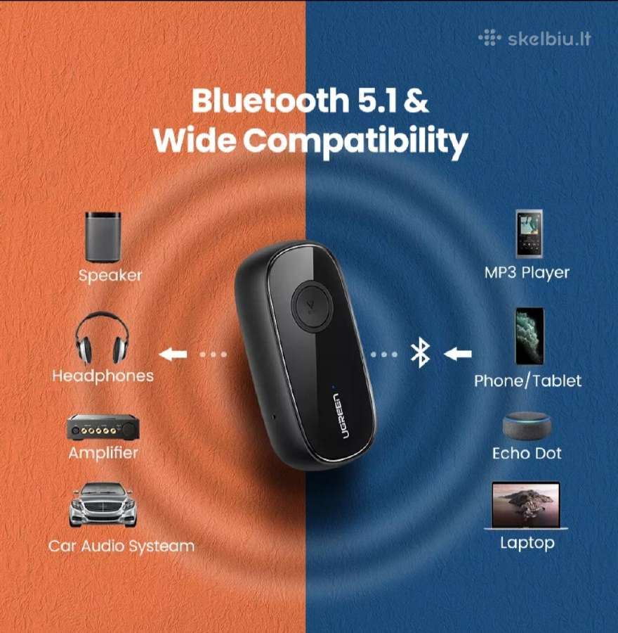 Aukštos kokybės Bluetooth 5.1 adapteris į Aux - nuotraukos Nr. 5