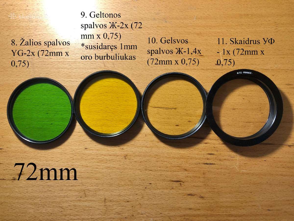 88mm, 82mm, 77mm, 72mm spalvoti filtrai - nuotraukos Nr. 3