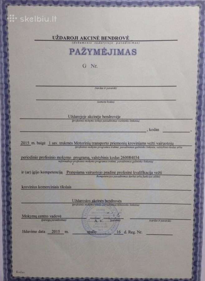 Tarptautinė pervežimo licencija UAB,MB,PVM 1500e - nuotraukos Nr. 5