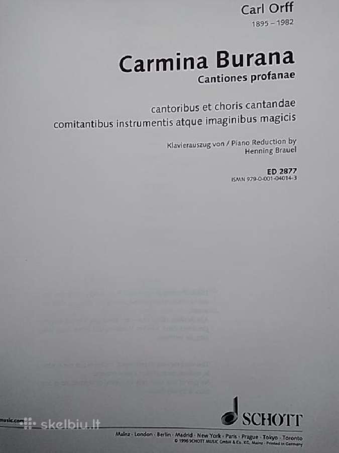 Partitūra ''Carmina Burana'' - nuotraukos Nr. 2