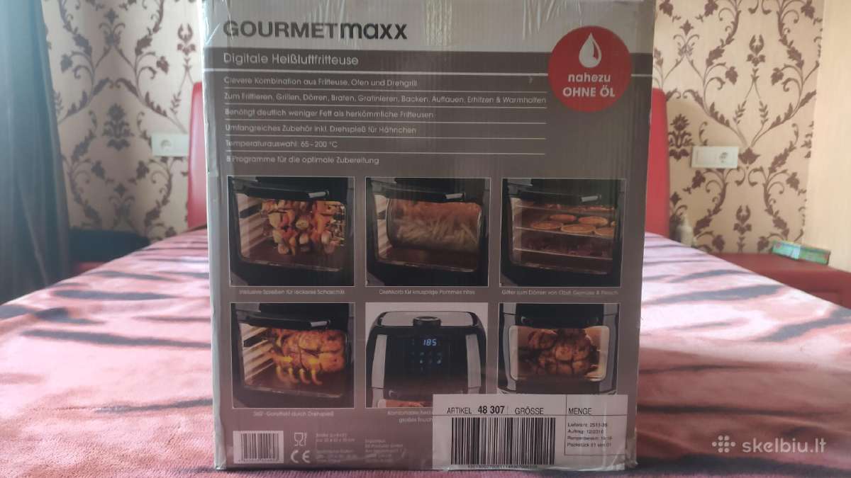 Nauja Gourmetmaxx Hot Air Fryer Digital 9in1 - Skelbiu.lt