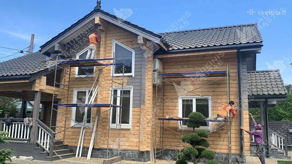 Šlifuojame, dažome rąstinius ir medinius namus