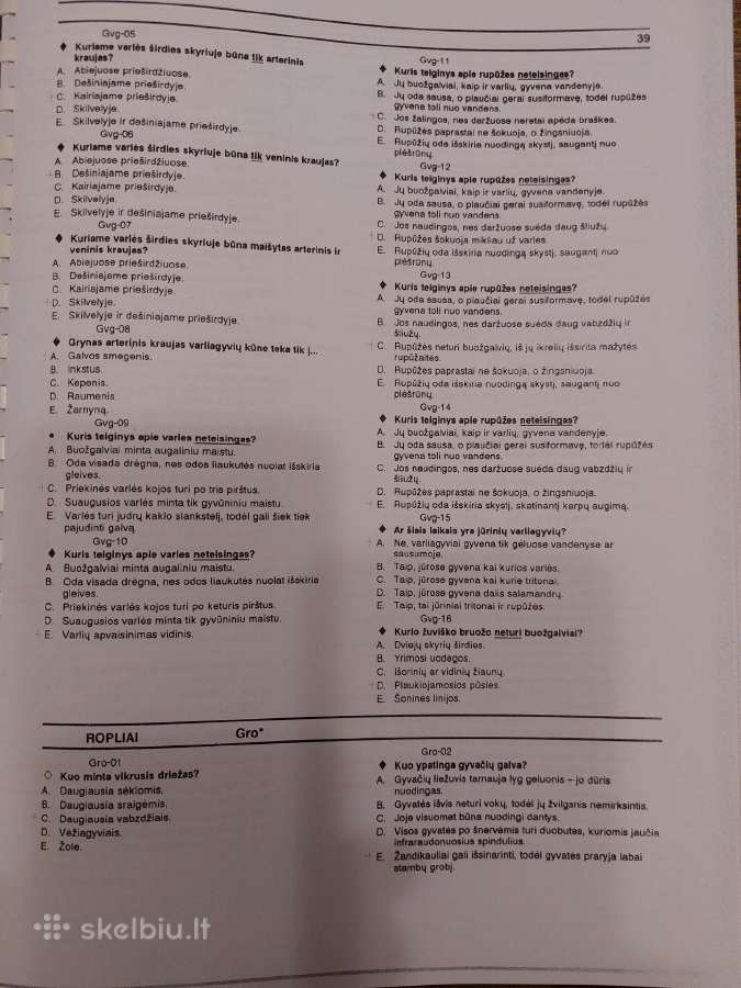 Biologijos testai su atsakymais - nuotraukos Nr. 2