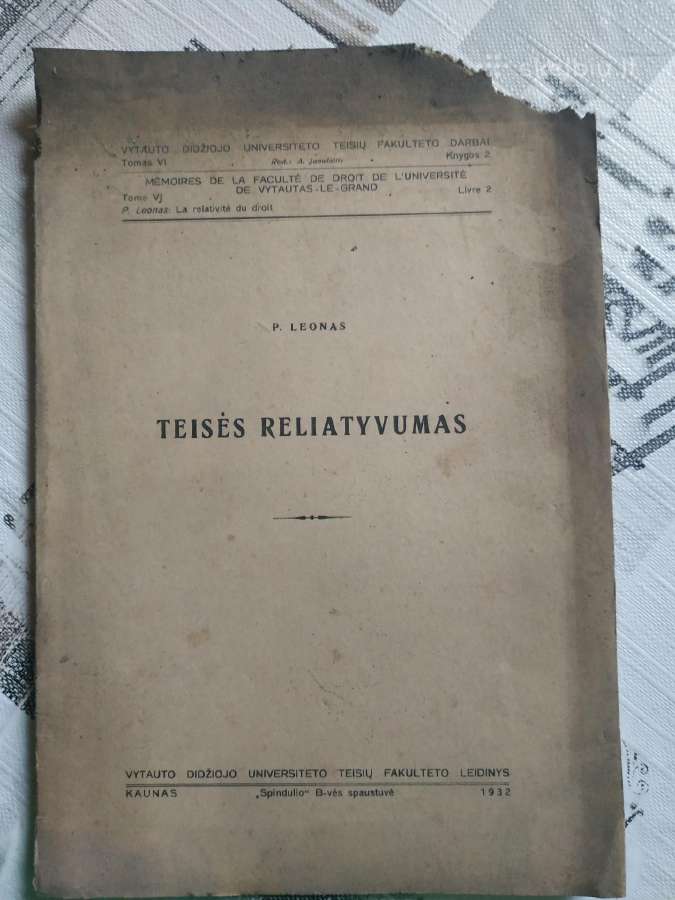 1932 m. P.leono "Teisės realityvumas"