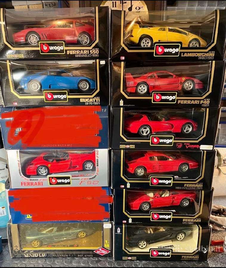 Modeliukai pakuotese 1:18 vintažiniai itališki