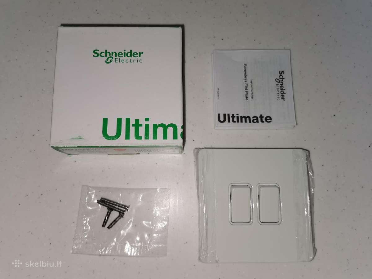 Schneider metaliniai balti jungikliai
