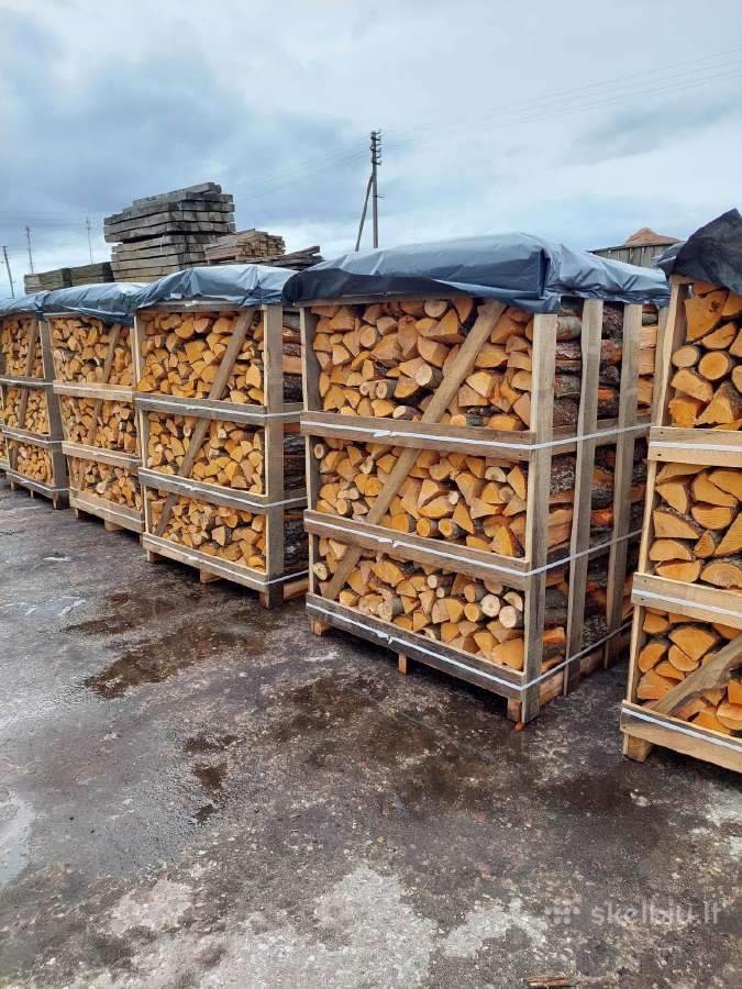 Parduodu skaldytas malkas konteineriuose