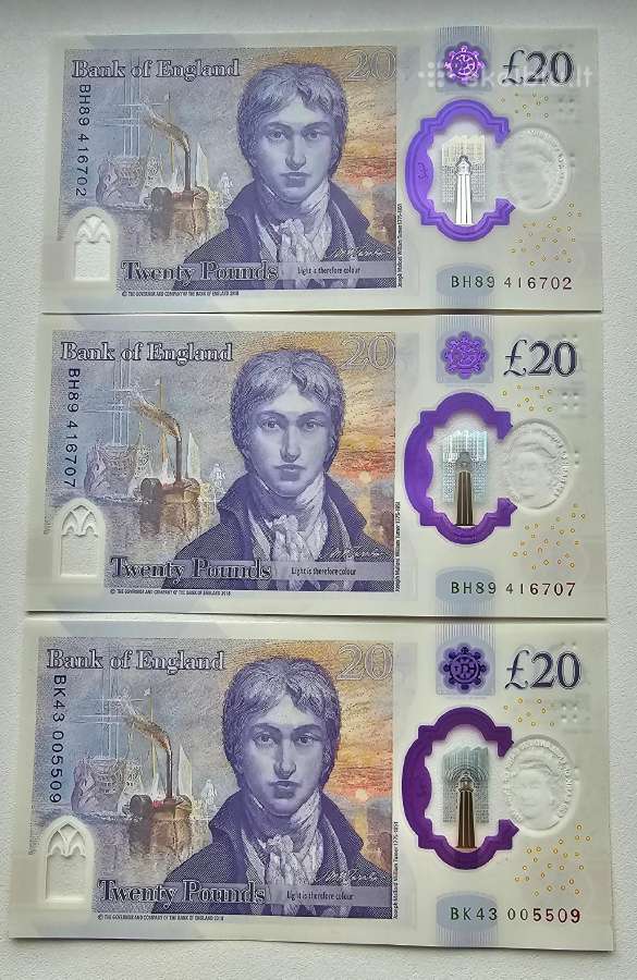 20 svaru plastikiniai banknotai 2018 m. Unc - nuotraukos Nr. 2