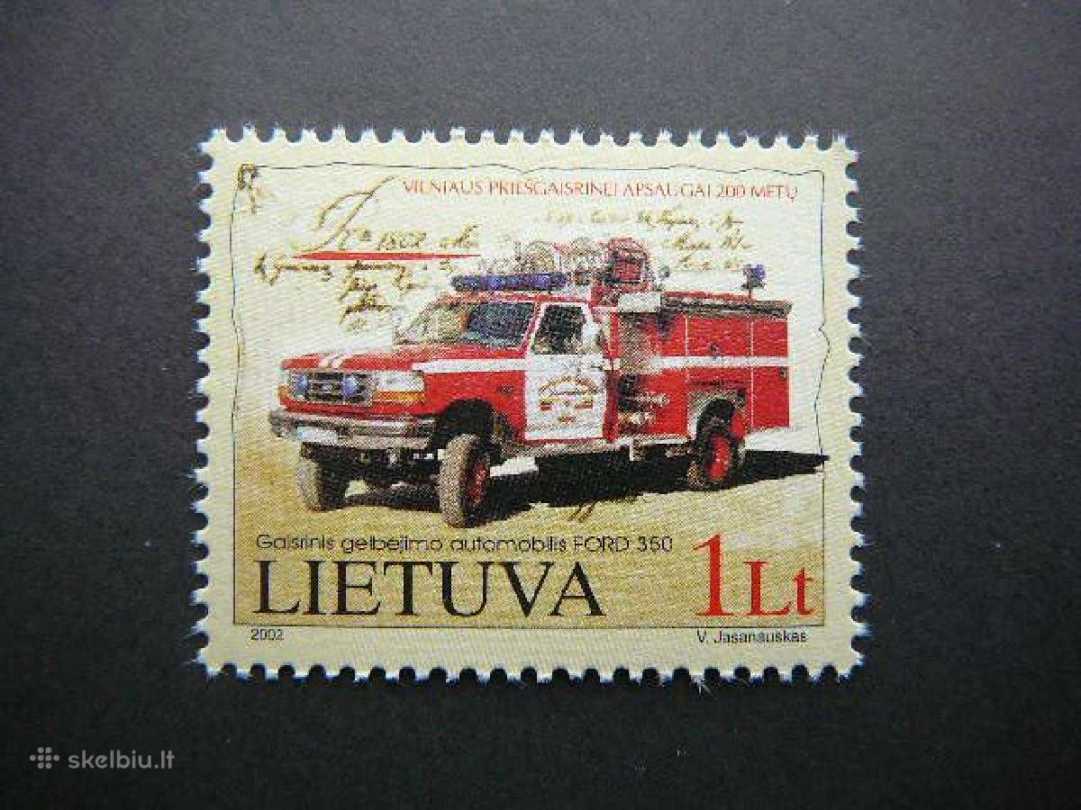 Lietuva 2002 Gaisrines Automobiliai svarus lit793s