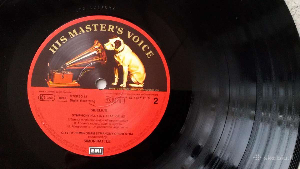 Vinilinė plokštelė 1988m.UK klasika Sibelius