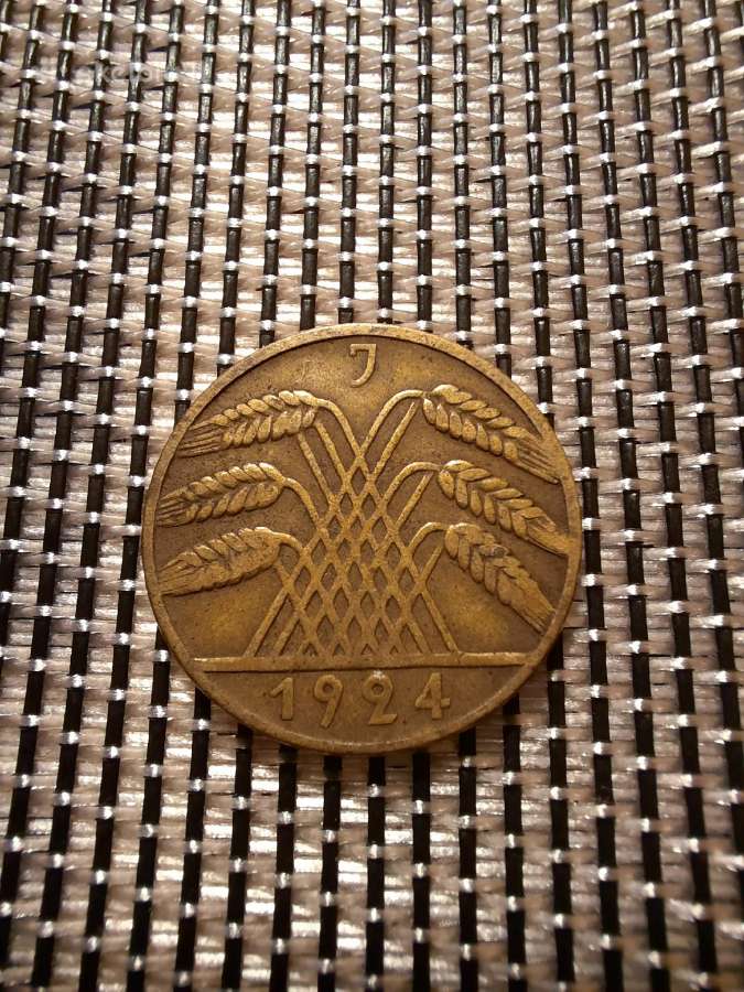 10 pfennig 1924 J - Vokietija Nr1 - nuotraukos Nr. 2