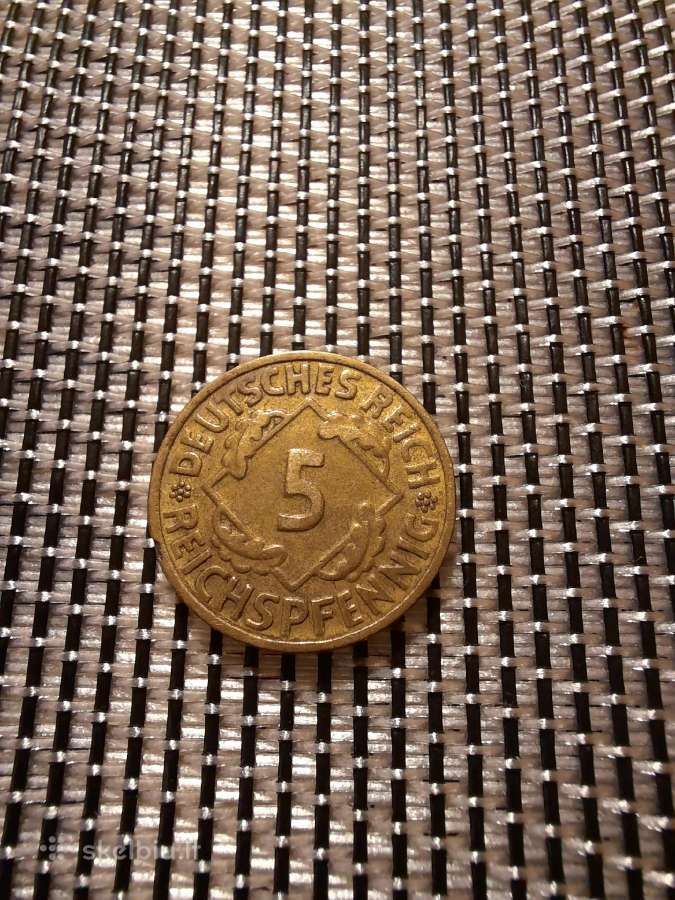 5 pfennig 1935 G - Vokietija