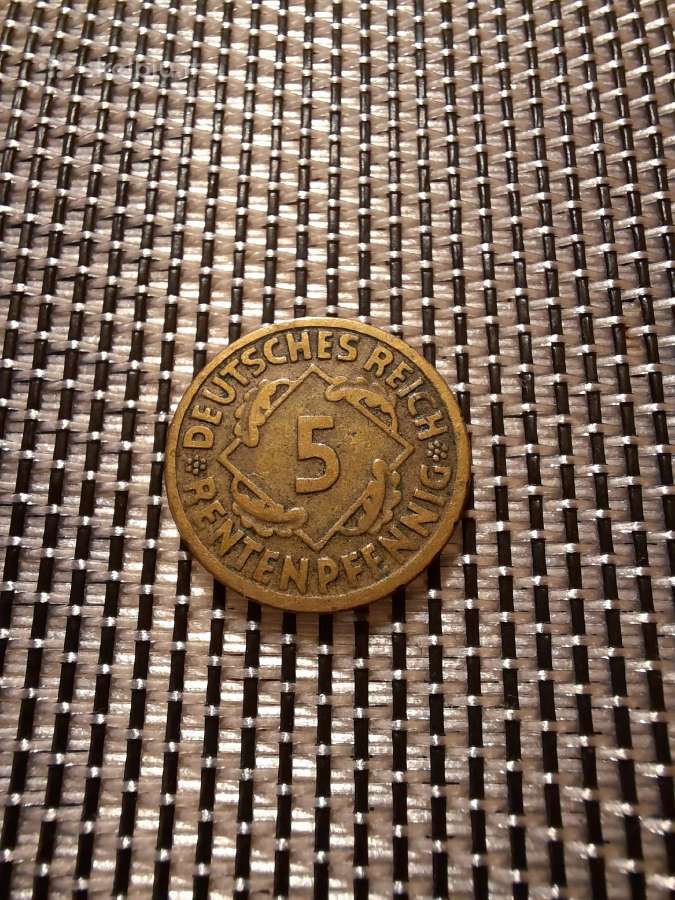 5 pfennig 1924 F - Vokietija Nr1