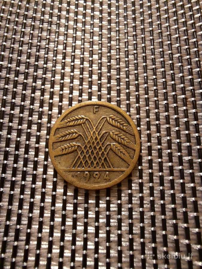 5 pfennig 1924 F - Vokietija Nr1 - nuotraukos Nr. 2
