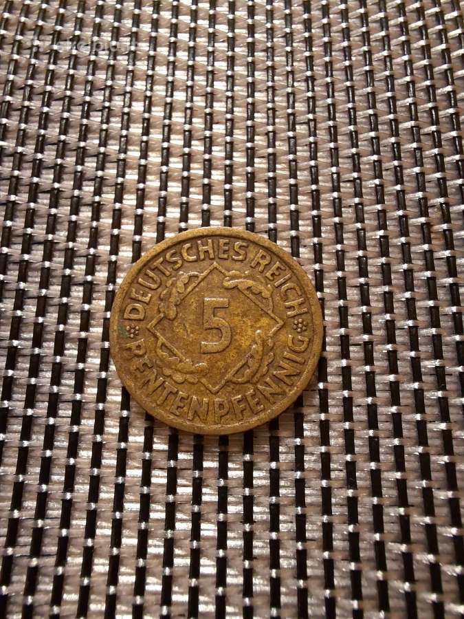 5 pfennig 1924 F - Vokietija Nr2