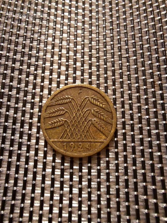 5 pfennig 1924 F - Vokietija Nr2 - nuotraukos Nr. 2
