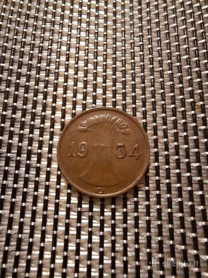 1 pfennig 1934 G - Vokietija - nuotraukos Nr. 2