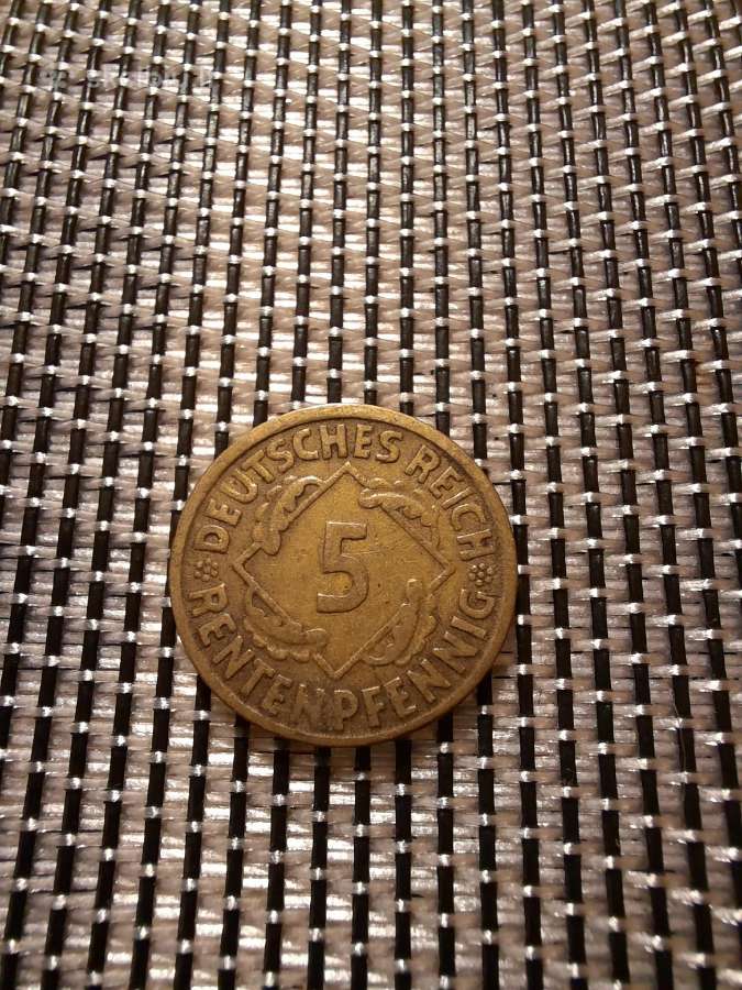 5 pfennig 1924 J - Vokietija Nr1