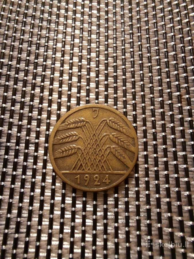 5 pfennig 1924 J - Vokietija Nr1 - nuotraukos Nr. 2