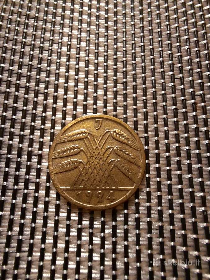 5 pfennig 1924 J - Vokietija Nr3 - nuotraukos Nr. 2