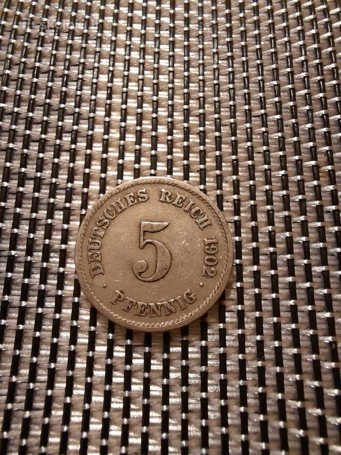 5 pfennig 1902 G - Vokietija