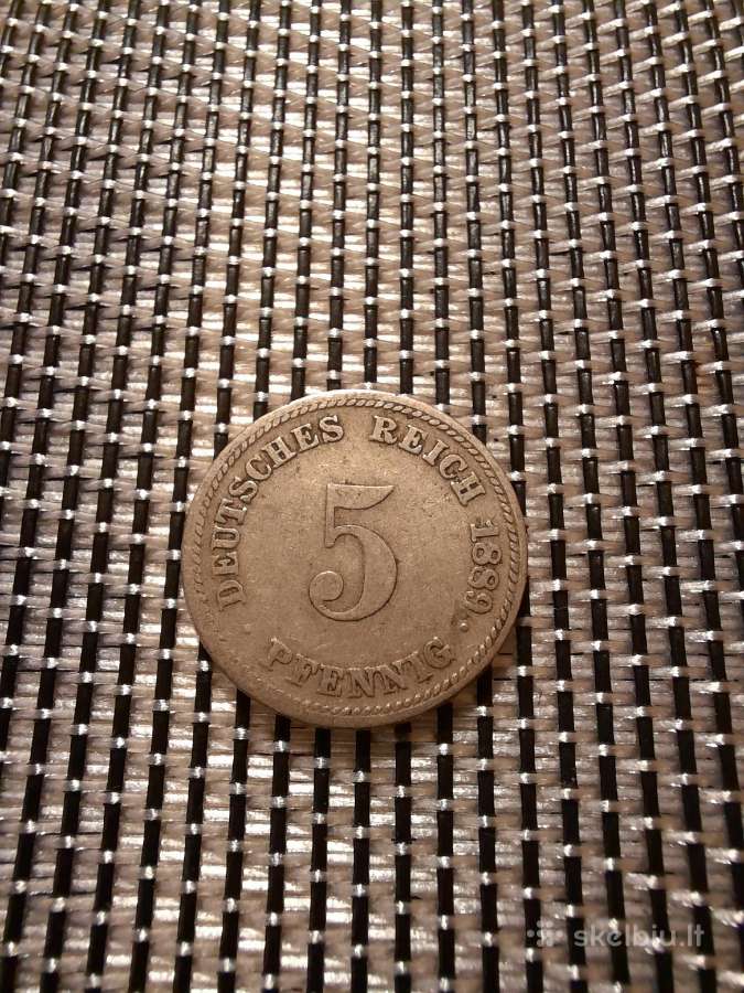 5 pfennig 1889 D - Vokietija