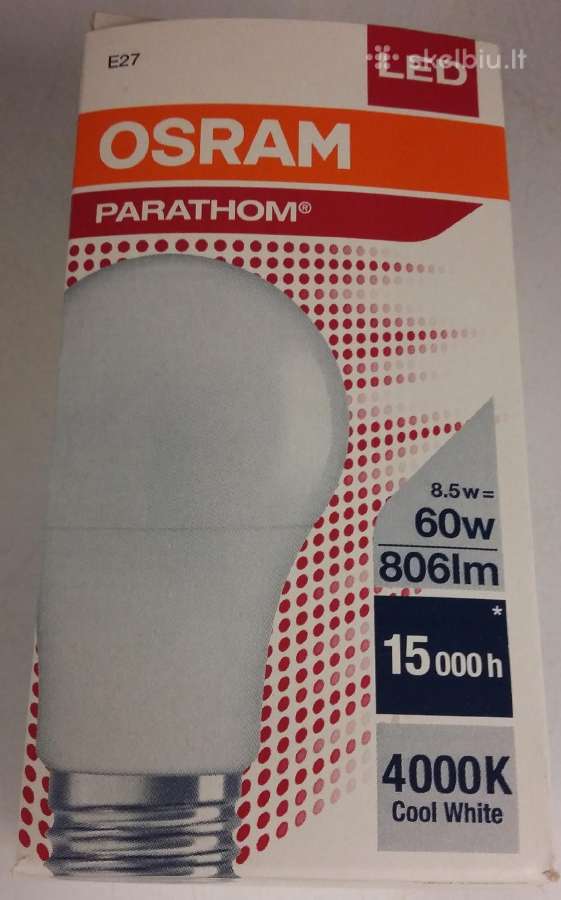 LED lemputės Osram E27 8,5w 4000k