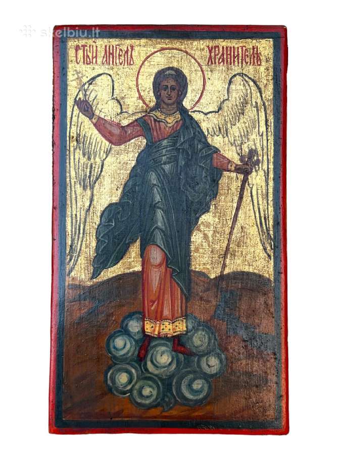 Medinė ikona Angelas sargas. - nuotraukos Nr. 2