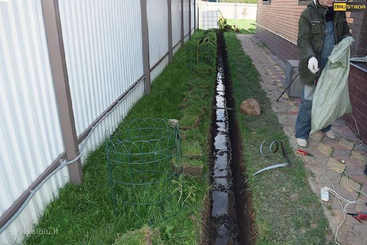 Lauko ir lietaus komunikacijos,drenažas,vandentiek - nuotraukos Nr. 10