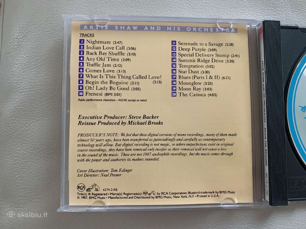 Artie Shaw and his orchestra - muzikos CD - nuotraukos Nr. 3