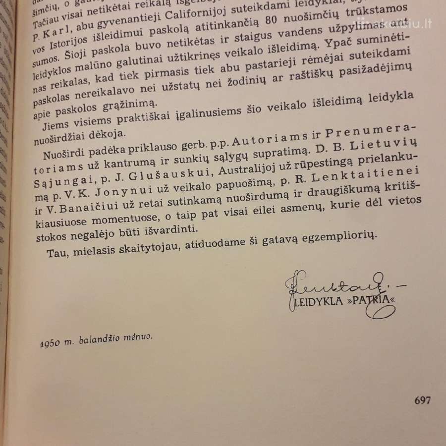 A. Šapoka "Lietuvos istorija" JAV "Patria" 1950 m. - nuotraukos Nr. 4
