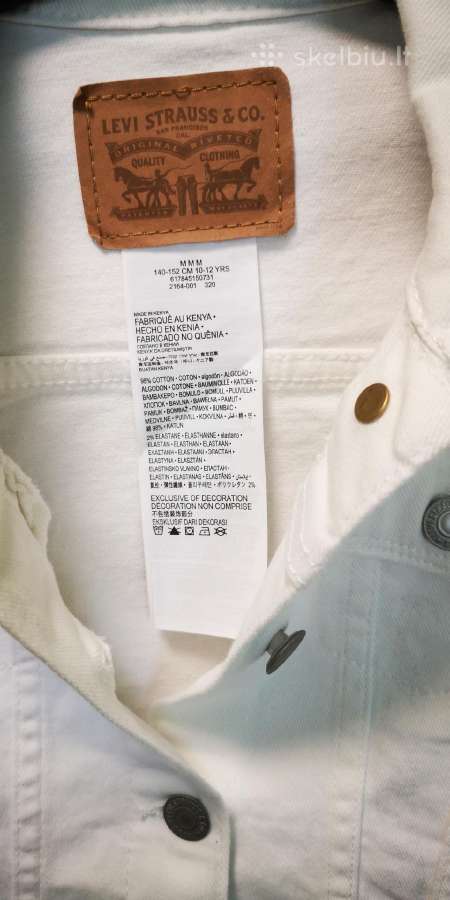 Levis baltas džinsinis švarkelis mergaitei - nuotraukos Nr. 4