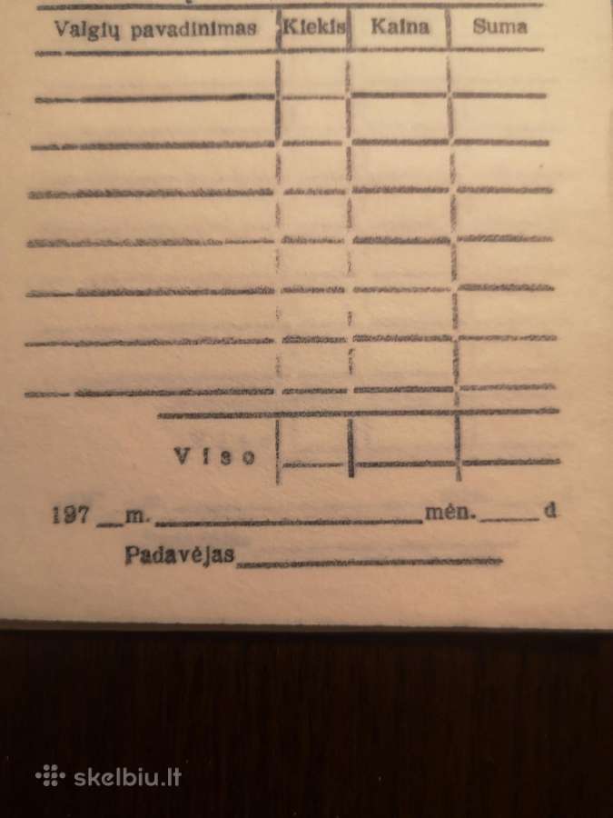 Restorano sąskaitos bloknotas 1970m. - nuotraukos Nr. 4