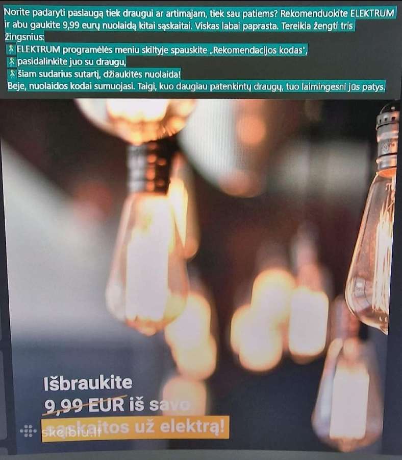 Elektrum planas nuo 21 ct/kw ir 15 eur nuolaida - nuotraukos Nr. 7