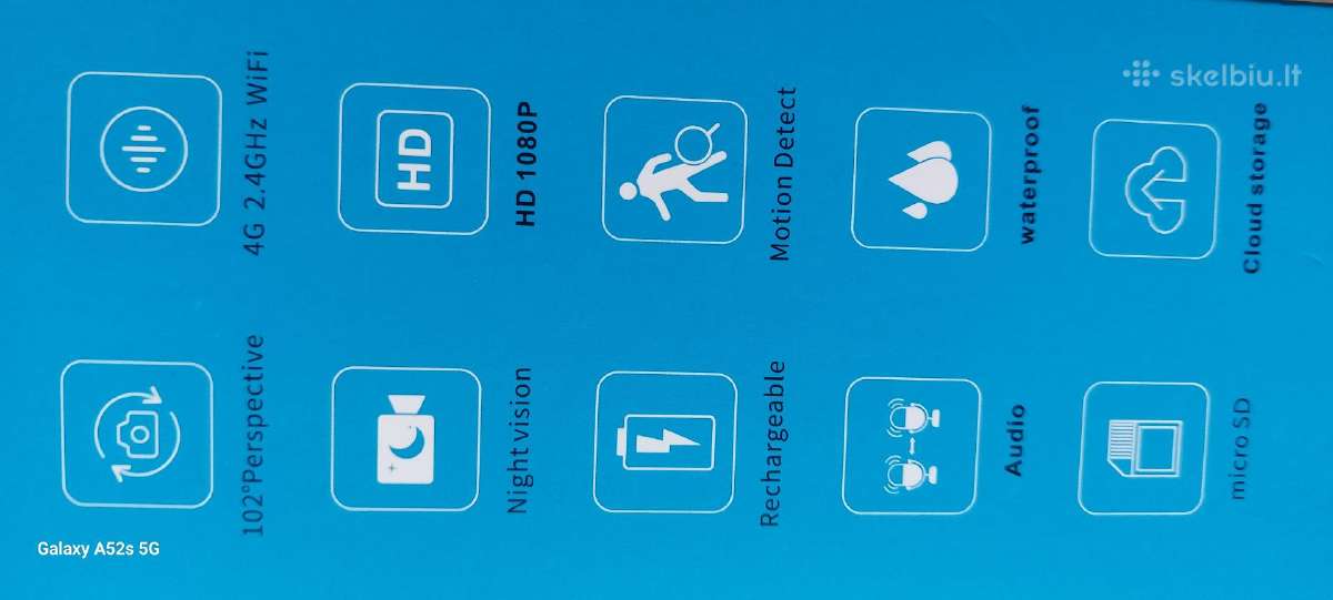 4G kamera su akumuliatoriumi +64gb kortele - nuotraukos Nr. 7