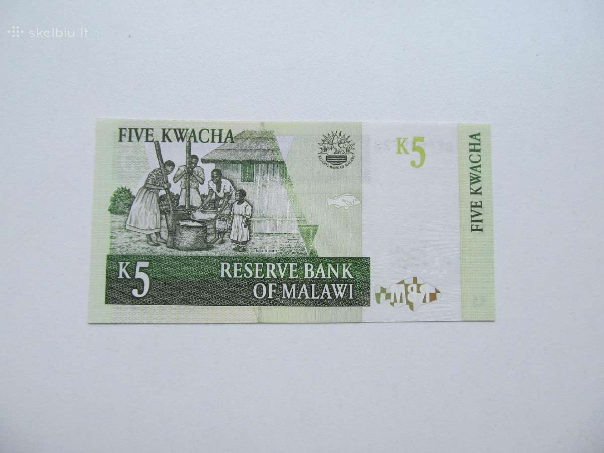 5 kwacha , Malavis , 1989 unc - nuotraukos Nr. 2