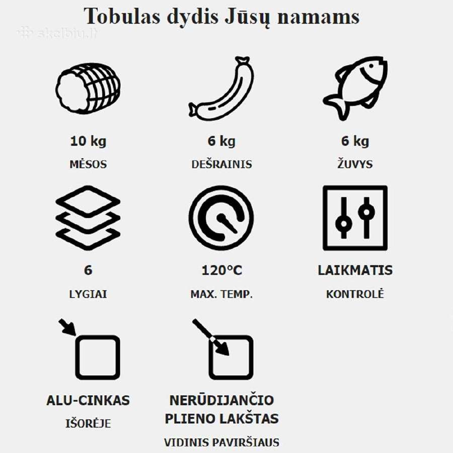 Elektrinė Borniak 70l Rūkykla Uwd-70 V1.4 Simple - nuotraukos Nr. 9