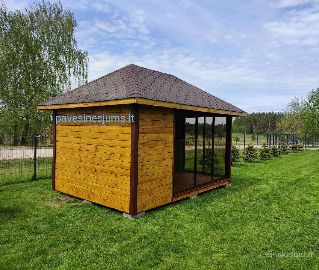 Pavėsinė su stumdoma langų sistema - nuotraukos Nr. 4