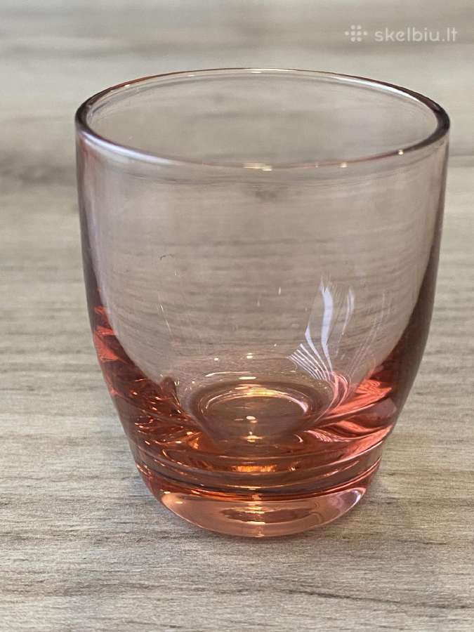 Rausvo stiklo stikliukai 13 vnt. - nuotraukos Nr. 5