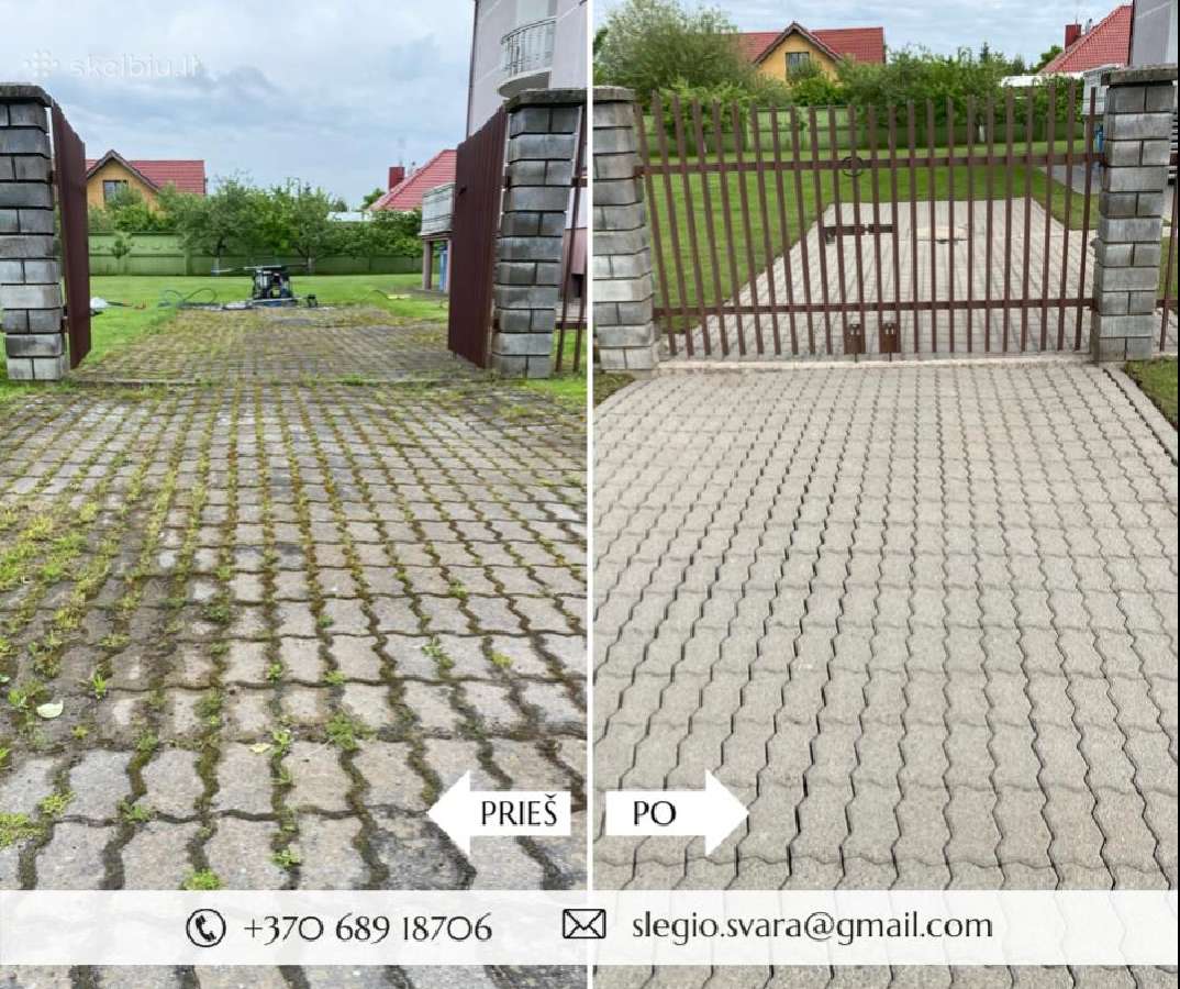 Trinkelių valymas, fasado, stogo plovimas; dažymas - nuotraukos Nr. 11