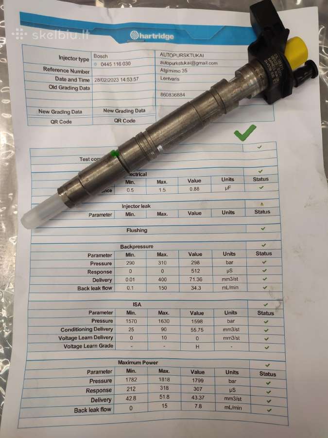 BOSCH PIEZO PURKSTUKU REMONTAS