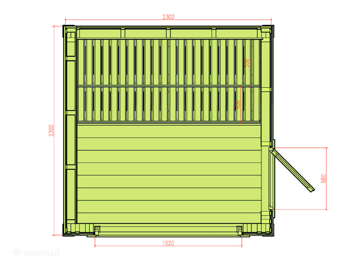 Lauko pirtis - modulinė sauna "Ausra"- 2.3 x 2.3 m - nuotraukos Nr. 14