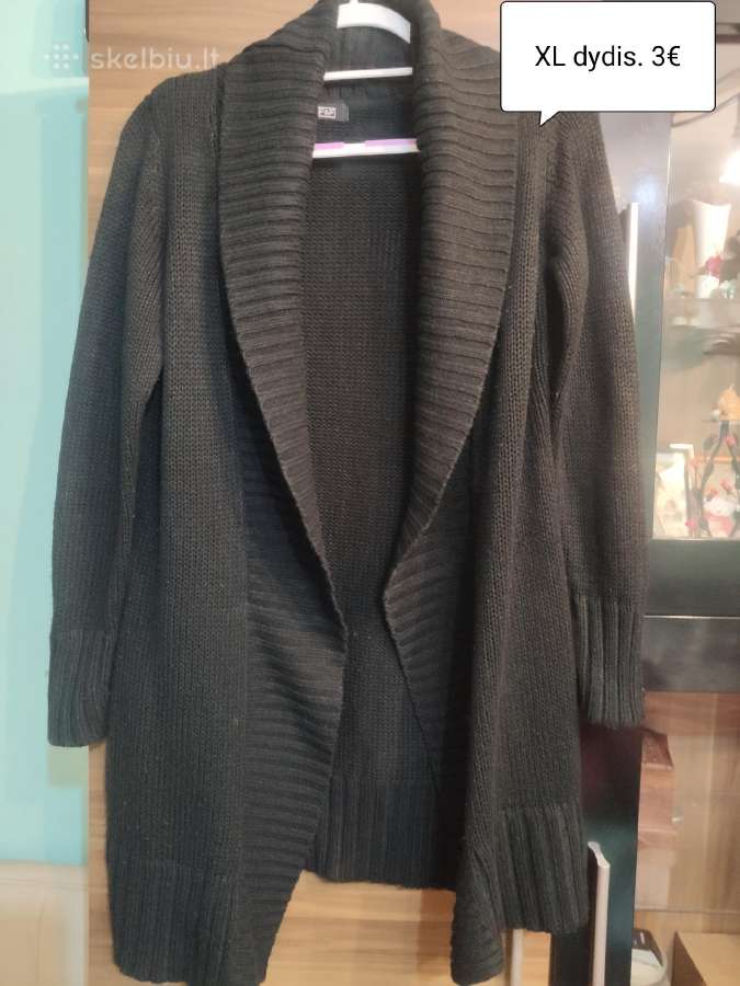 Juodas kardiganas XL dydis