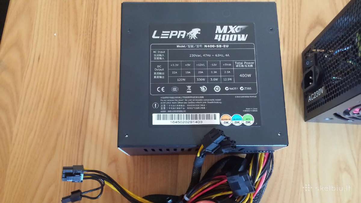 350-400w Psu, maitinimo blokai su pcie 6-8 pin - nuotraukos Nr. 4