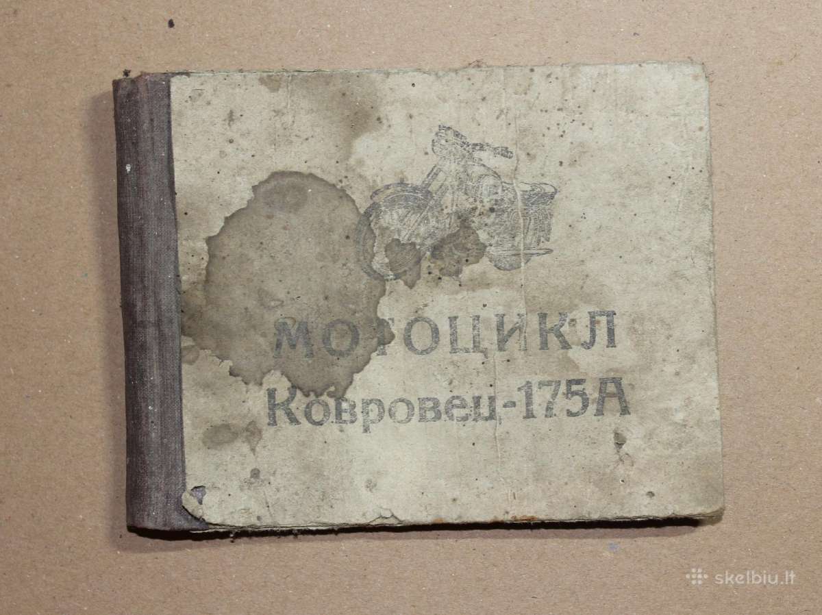 Motociklas Kovrovec 175a knyga reta 1960 m.
