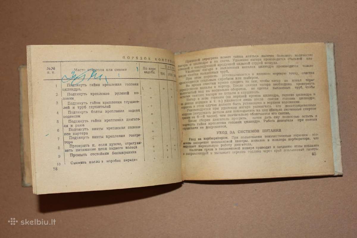 Motociklas Kovrovec 175a knyga reta 1960 m. - nuotraukos Nr. 9