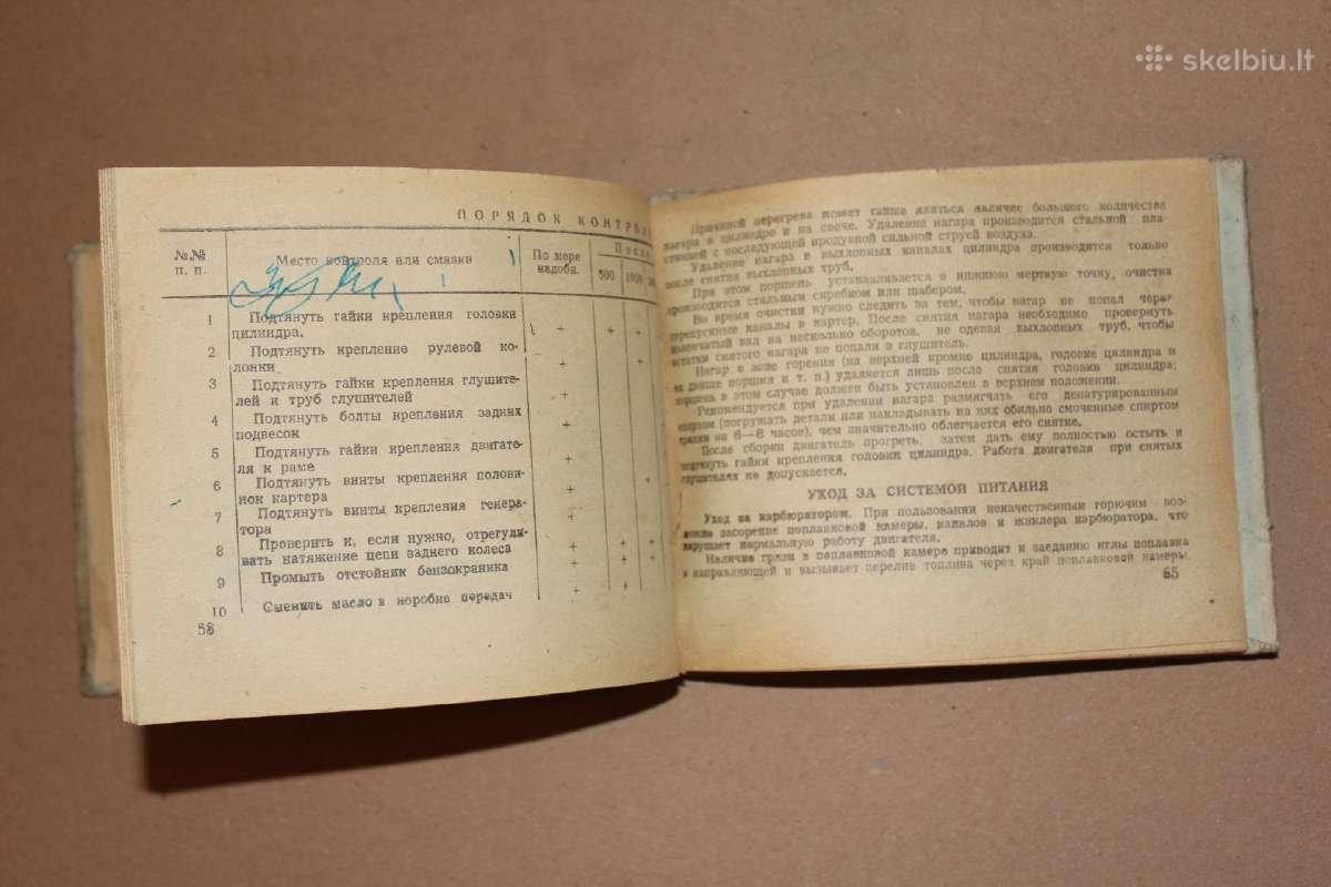 Motociklas Kovrovec 175a knyga reta 1960 m. - nuotraukos Nr. 9