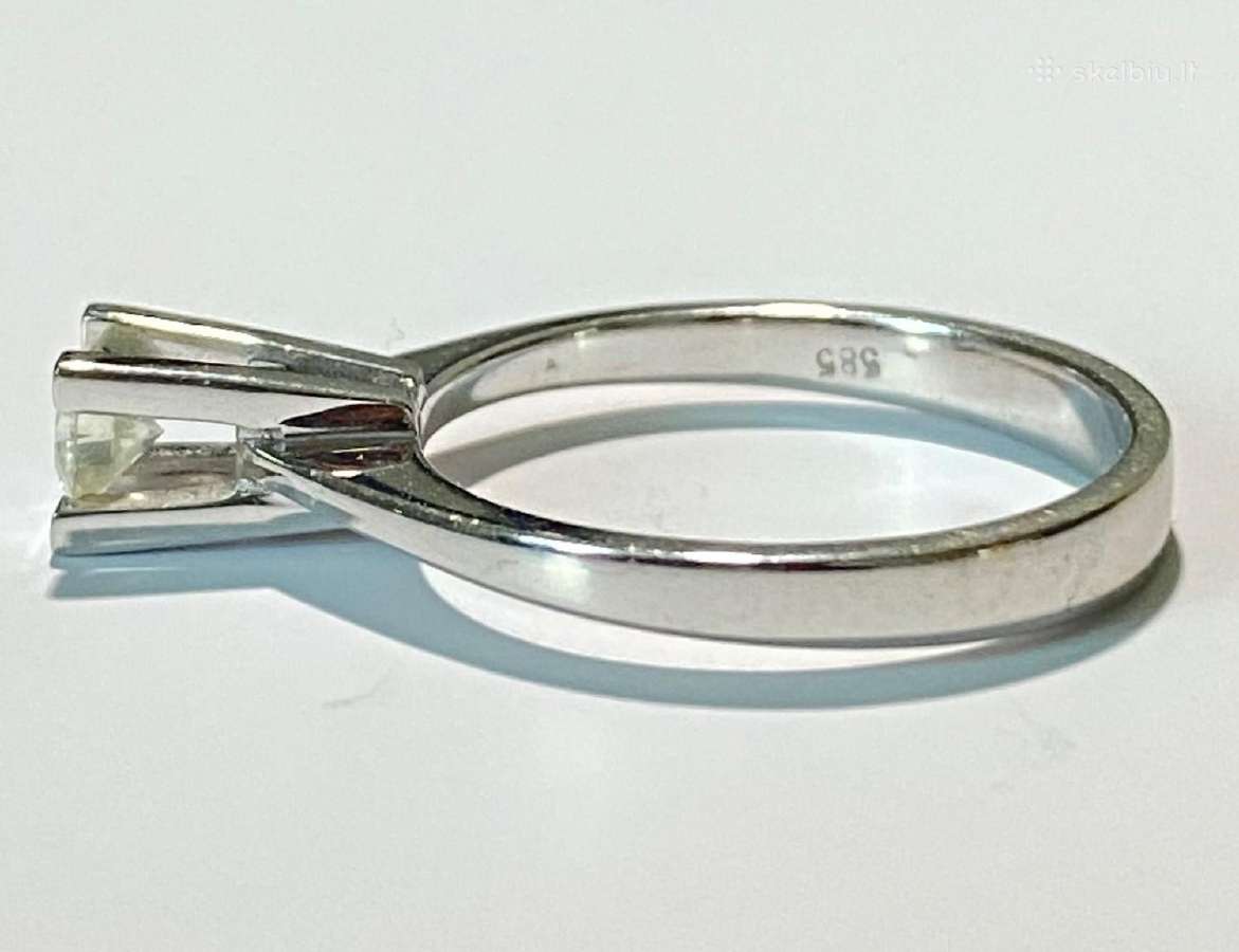 Auksinis žiedas 585 praba 0.23 ct briliantas - nuotraukos Nr. 3