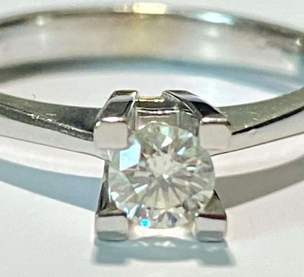 Auksinis žiedas 585 praba 0.23 ct briliantas - nuotraukos Nr. 4